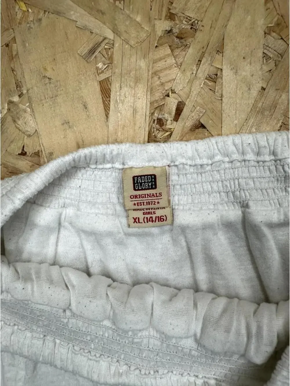 Faded Glory Girls XL 14 16 White Skirt Elastic Waist Ruffle Hem Casual